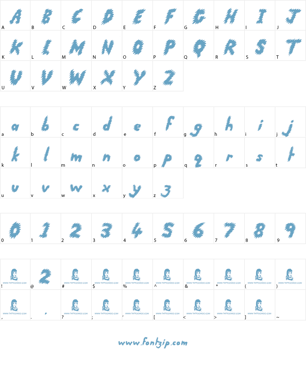 Running Scared Font Character